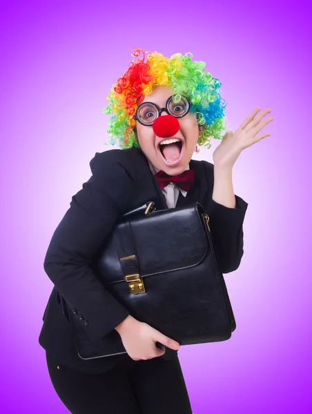 Vrouw clown zakenvrouw — Stockfoto