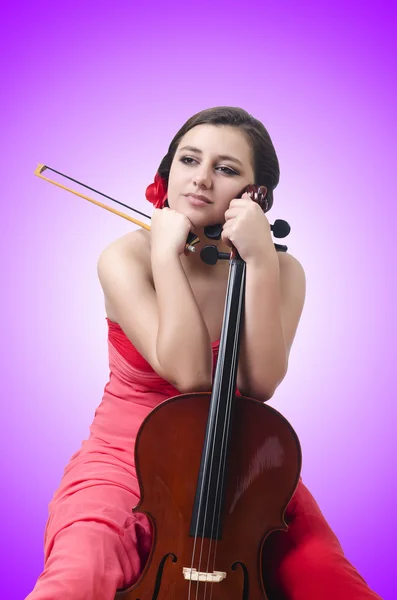 Jong meisje met viool — Stockfoto