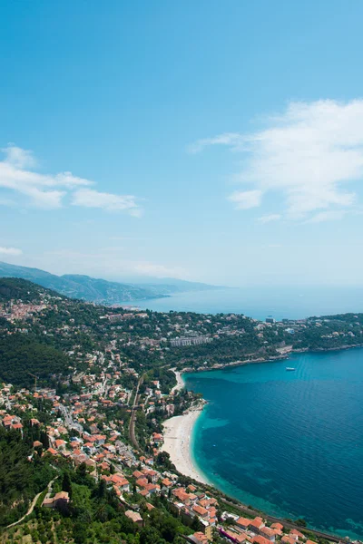 Luchtfoto van menton stad in Franse riviera — Stockfoto