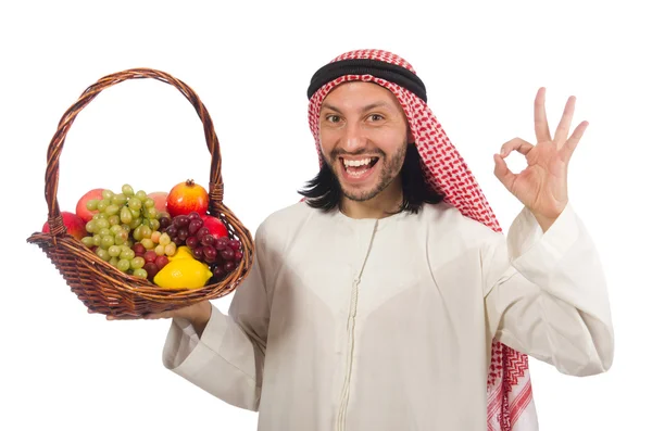 白で隔離のフルーツのアラブ人 — ストック写真