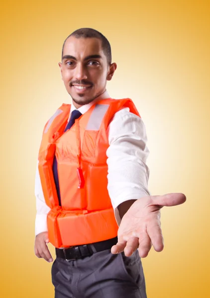 Man in life jacket — Stock Photo, Image