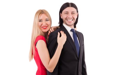 Beyaz arka plan üzerinde izole çift