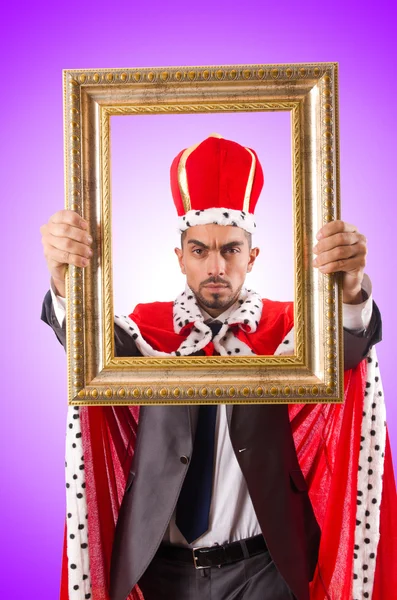 Rey con marco de imagen — Foto de Stock