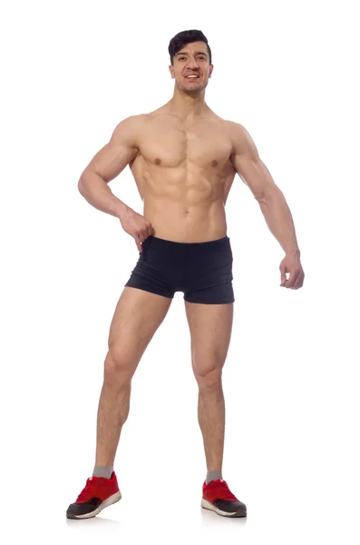 Homem muscular isolado no fundo branco — Fotografia de Stock