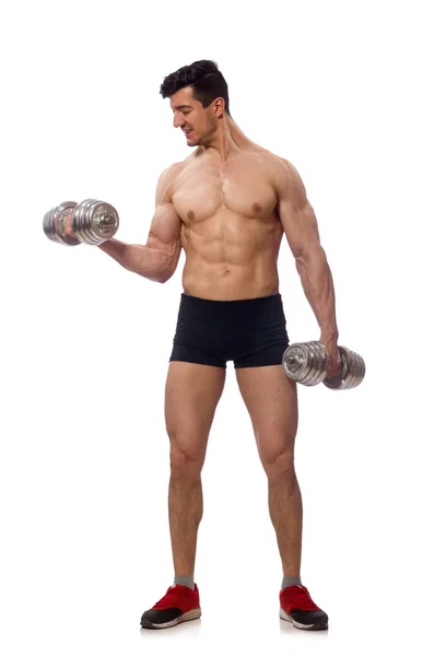 Muscular man isolated on the white background — Stock Photo, Image