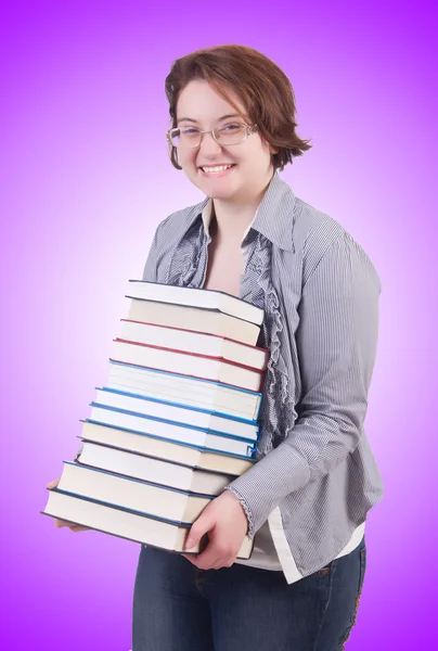 Chica estudiante con libros —  Fotos de Stock