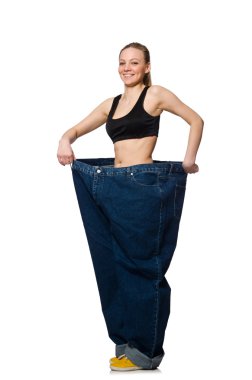 Beyaz büyük kot konseptiyle diyet