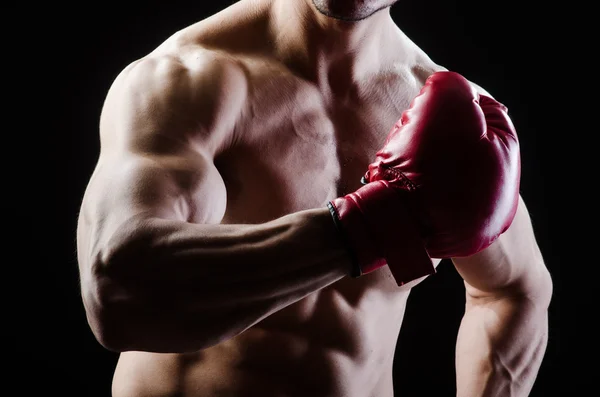 肌肉男的拳击观念 — 图库照片