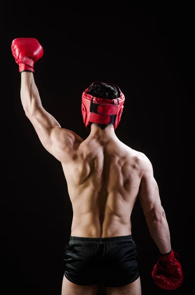 Homem muscular no conceito de boxe — Fotografia de Stock