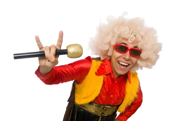 Lustiger Clown im Spaßkonzept isoliert auf Weiß — Stockfoto