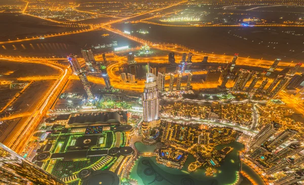 夕阳西下的迪拜全景 — 图库照片