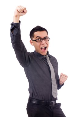 genç gülümseyen adam