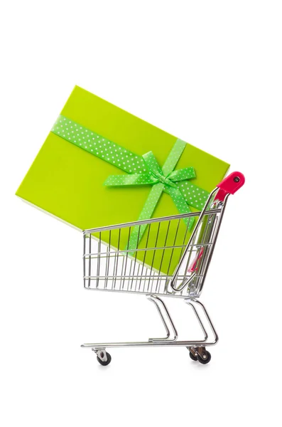 Carrello in vacanza concetto di shopping — Foto Stock