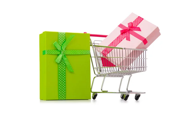 Carrello in vacanza concetto di shopping — Foto Stock