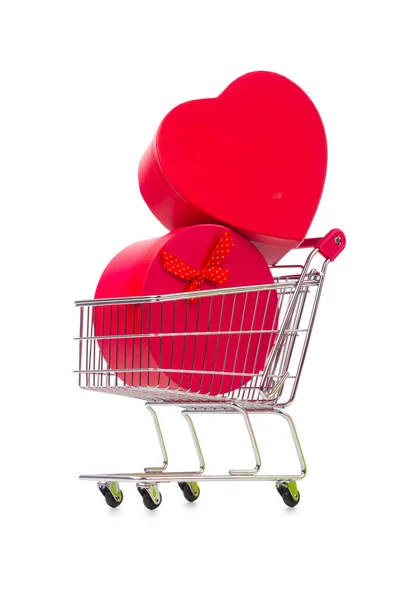 Varukorg i semester shopping koncept — Stockfoto