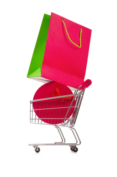 Carrello in vacanza concetto di shopping — Foto Stock