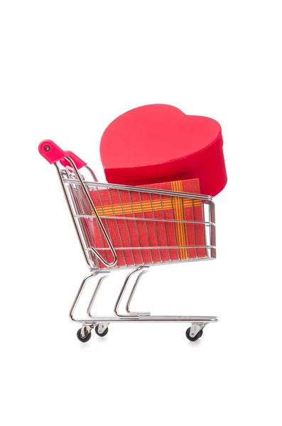 Cart in holiday shopping concept — Stock Photo, Image