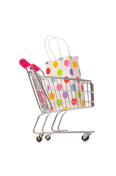 Carrello in vacanza concetto di shopping — Foto Stock