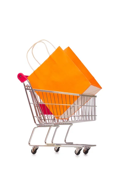 Cart in holiday shopping concept — Stock Photo, Image