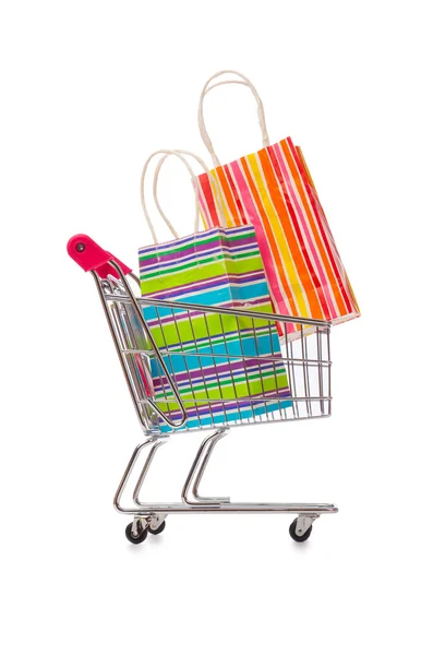 Cart in holiday shopping concept — Stock Photo, Image