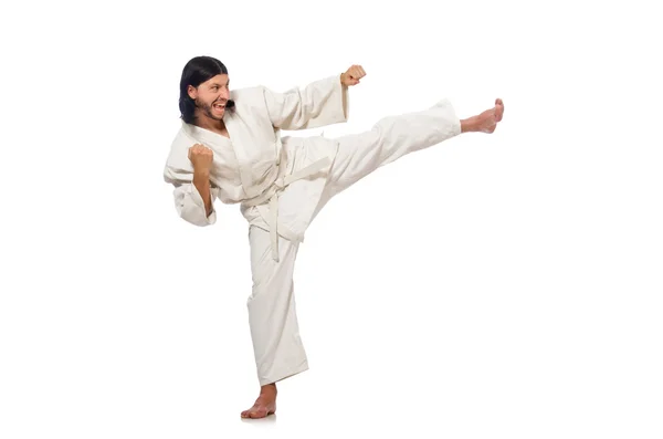 Karate vechter geïsoleerd — Stockfoto