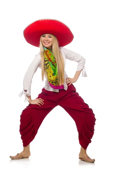 Mexican girl with sombrero — Stock Photo, Image