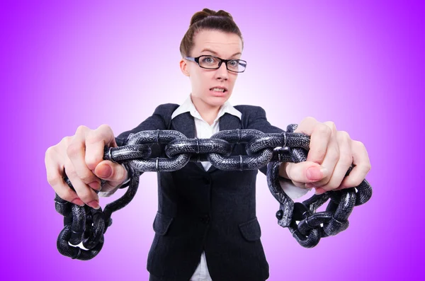 Woman with handcuffs — Stock Photo, Image