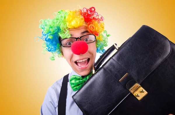 Clown uomo d'affari isolato — Foto Stock