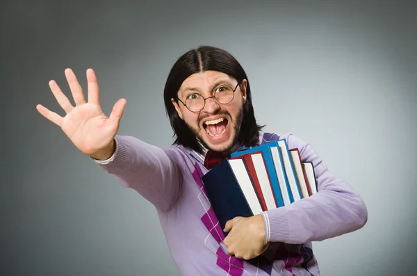 Jovem estudante com livro — Fotografia de Stock