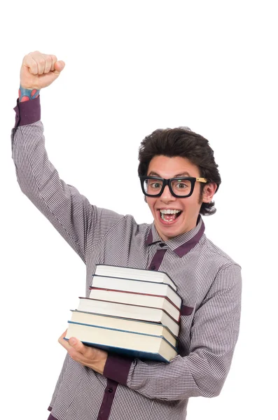 Student with books isolated — Stock Photo, Image