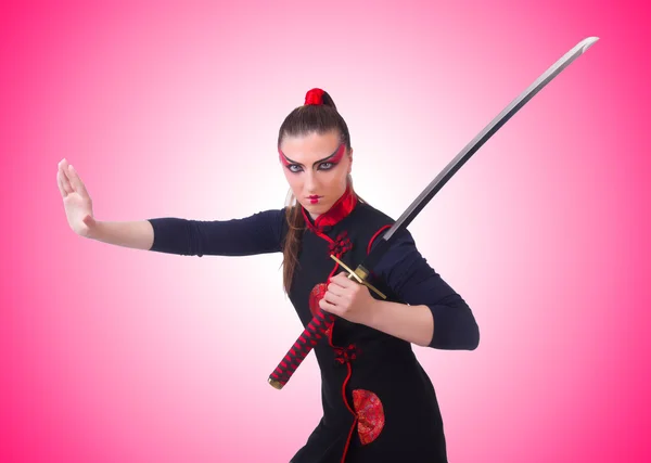 Woman in japanese martial art concept — Stock Photo, Image