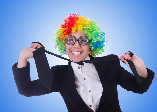 Kvinnan clown affärskvinna — Stockfoto