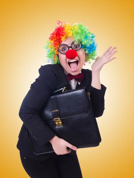 Kvinnan clown affärskvinna — Stockfoto