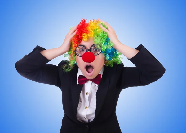 Kvinnan clown affärskvinna — Stockfoto