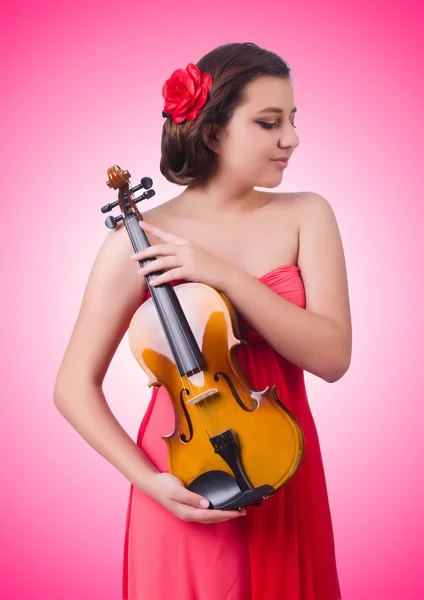 Giovane ragazza con violino — Foto Stock