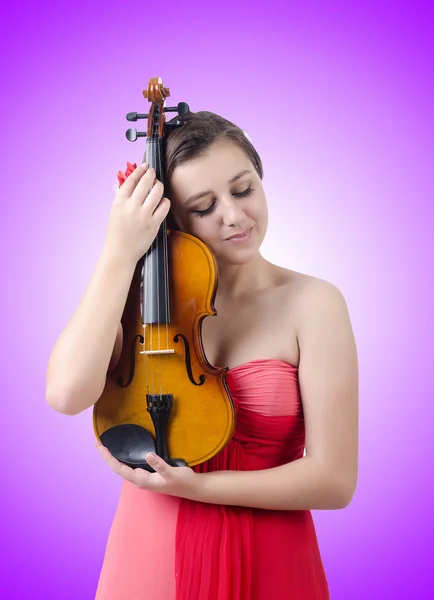 Young girl with violin — Stock Photo, Image