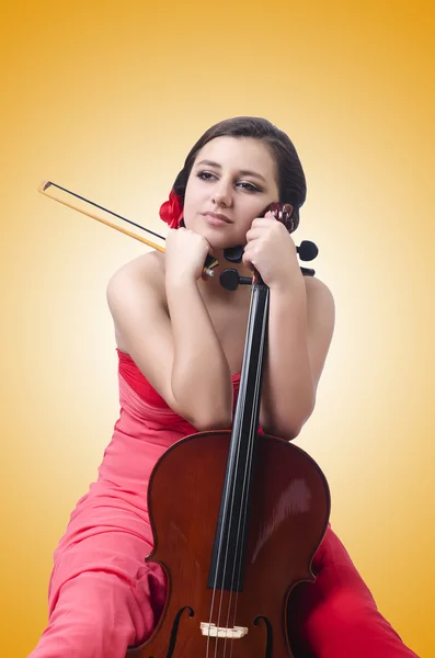 Ung flicka med violin — Stockfoto