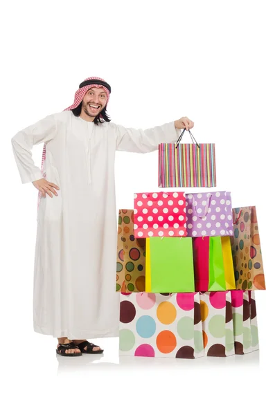 Arab man with shopping bags — Stock Photo, Image