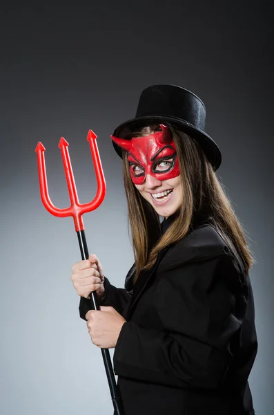 Funny devil in halloween concept — Stock Photo, Image