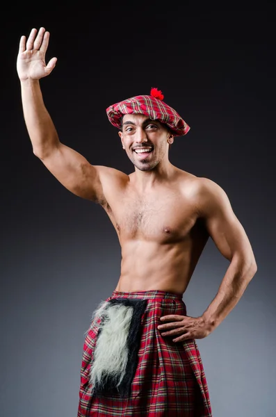 Man wearing traditional scottish clothing — Stock Photo, Image