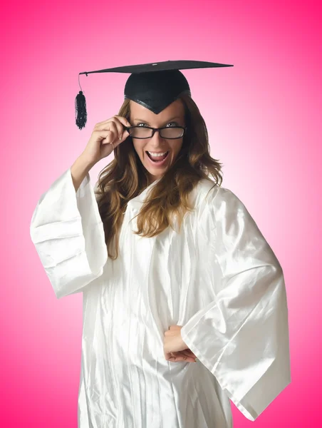 Ung student med diplom — Stockfoto