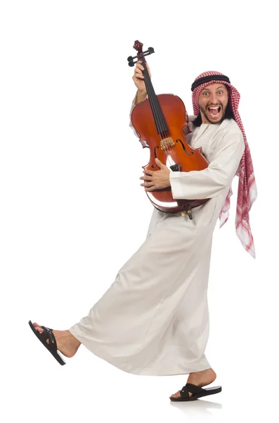 Homem árabe tocando instrumento musical — Fotografia de Stock