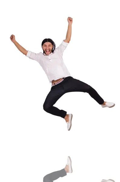 Joven con sombrero aislado en blanco — Foto de Stock