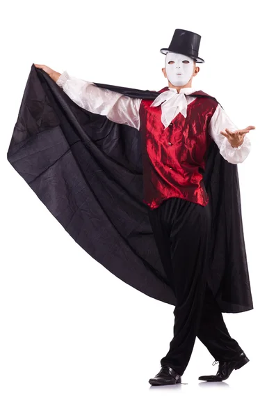 Man magician isolated on white — Stock Photo, Image