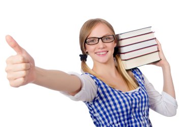 Beyaz tenli genç öğrenci.