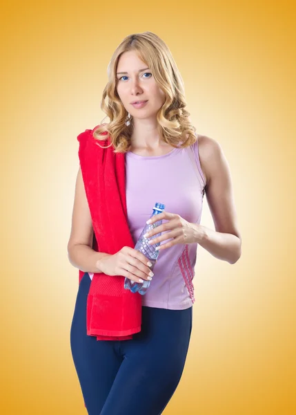 Concepto de deporte - Mujer haciendo deportes en blanco — Foto de Stock