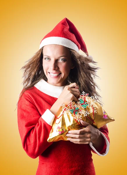 Weihnachtsmann-Frau — Stockfoto