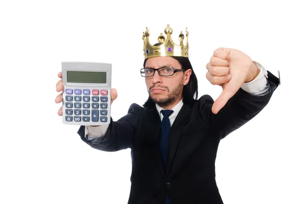 Funny man with calculator — Stock Photo, Image