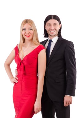 Beyaz arka plan üzerinde izole çift