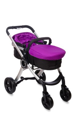 Beyaz arkaplanda çocuk arabası izole edildi